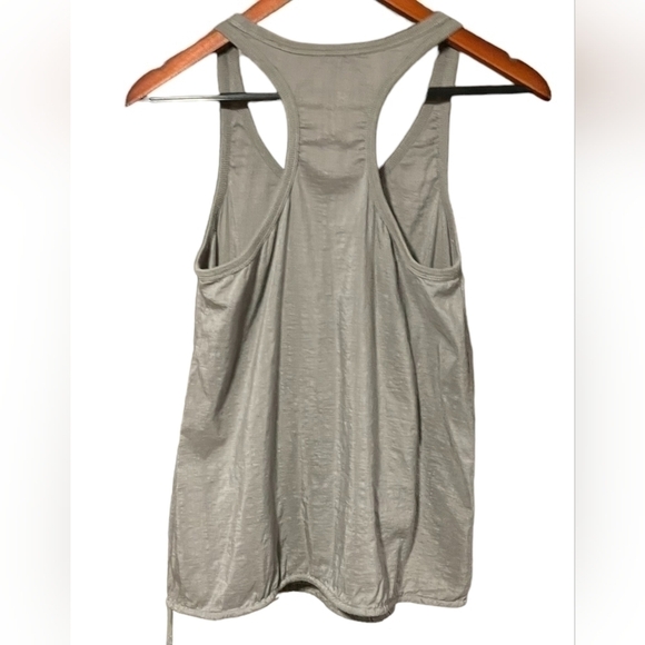 Naked Zebra Gray Racerback Drawstring Tank Top Silk Cotton Blend Size Small - Picture 3 of 16